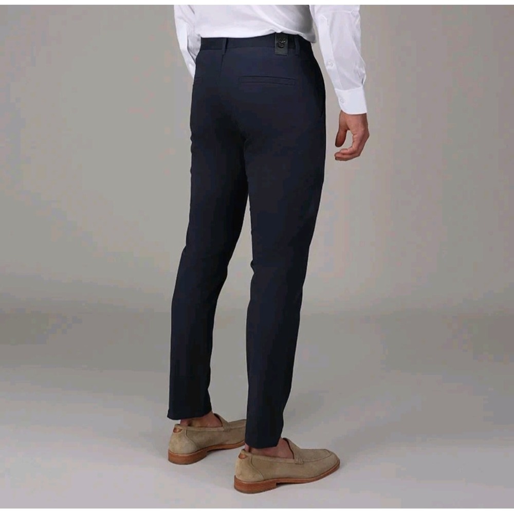 NWT Collars and Co CEO Chino Classic Pocket Cotton Stretch Pants Navy 32x34 - Picture 2 of 7